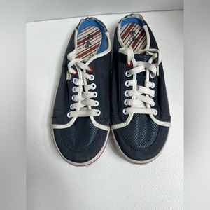 Keds Kickstart Canvas Mule Sneaker Lace-up Slip-on Arch Support Navy Red…Size7